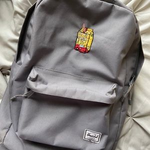 Herschel backpack with handmade embroidery